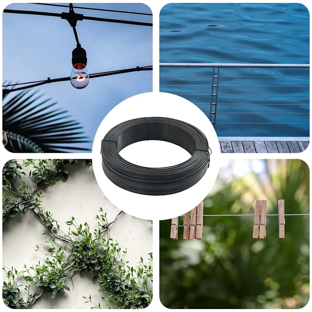Fence Binding Wire 250 m 2.3/3.8 mm Steel Anthracite