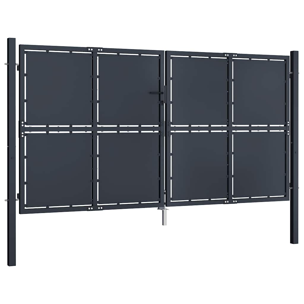 Garden Gate Steel 300x200 cm Anthracite