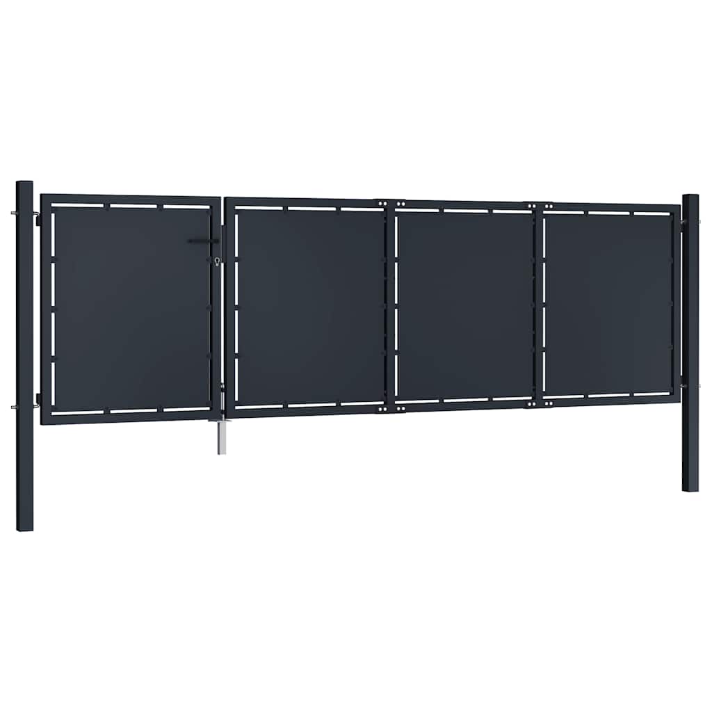 Garden Gate Steel 350x75 cm Anthracite