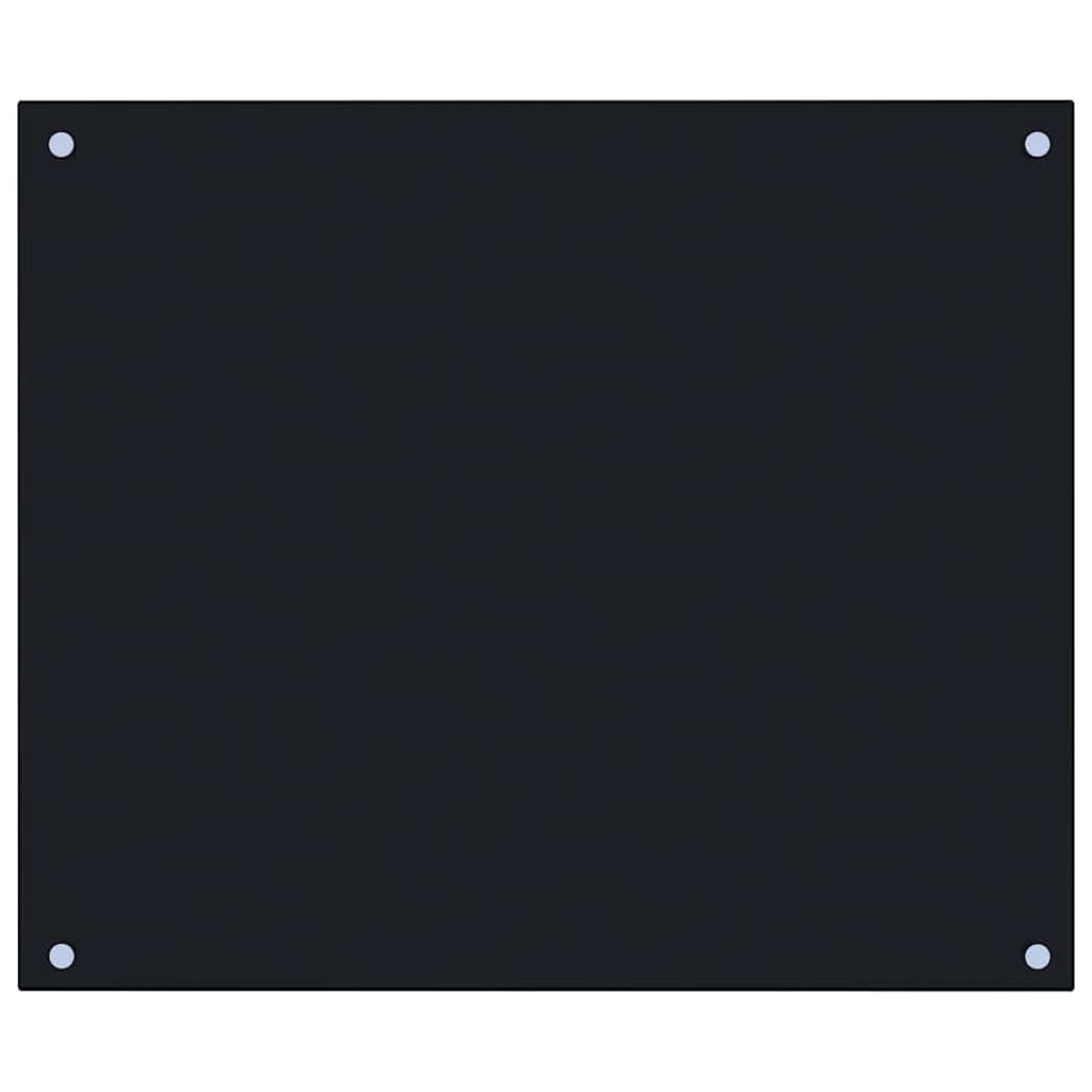 Kitchen Backsplash Black 70 x 60 cm Tempered Glass