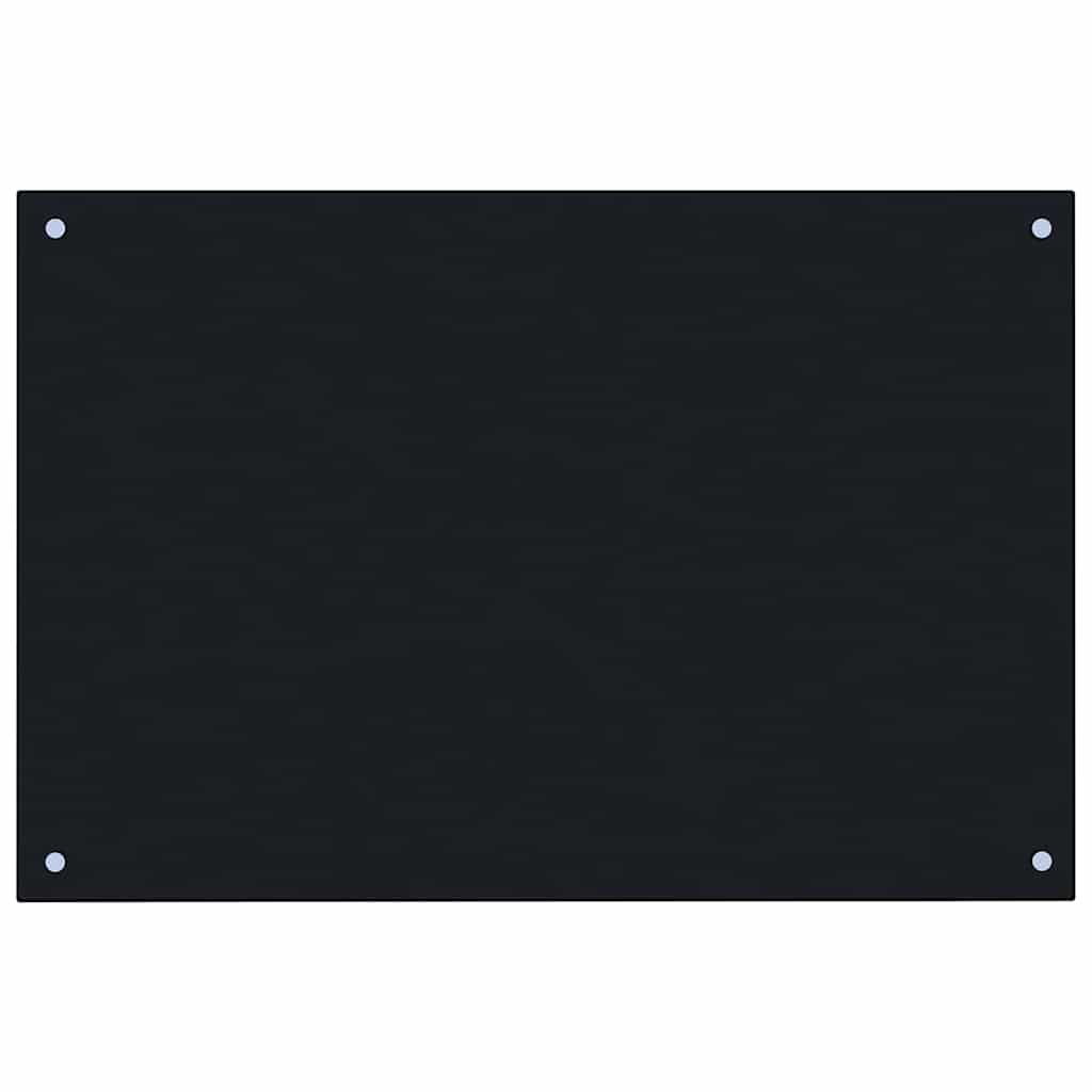Kitchen Backsplash Black 90 x 50 cm Tempered Glass