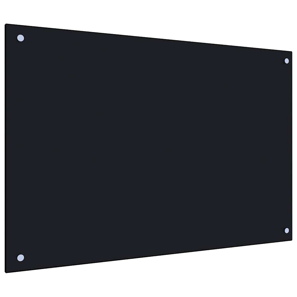 Kitchen Backsplash Black 90 x 50 cm Tempered Glass
