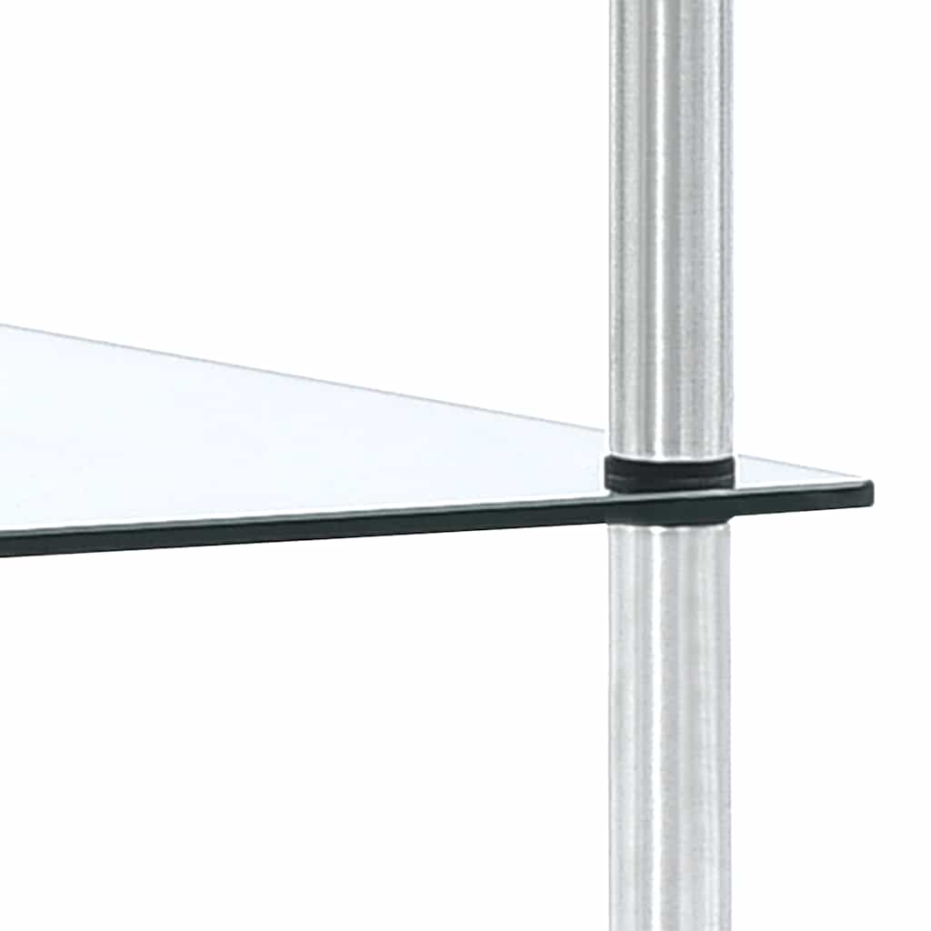 4-Tier Shelf Transparent 40x40x100 cm Tempered Glass