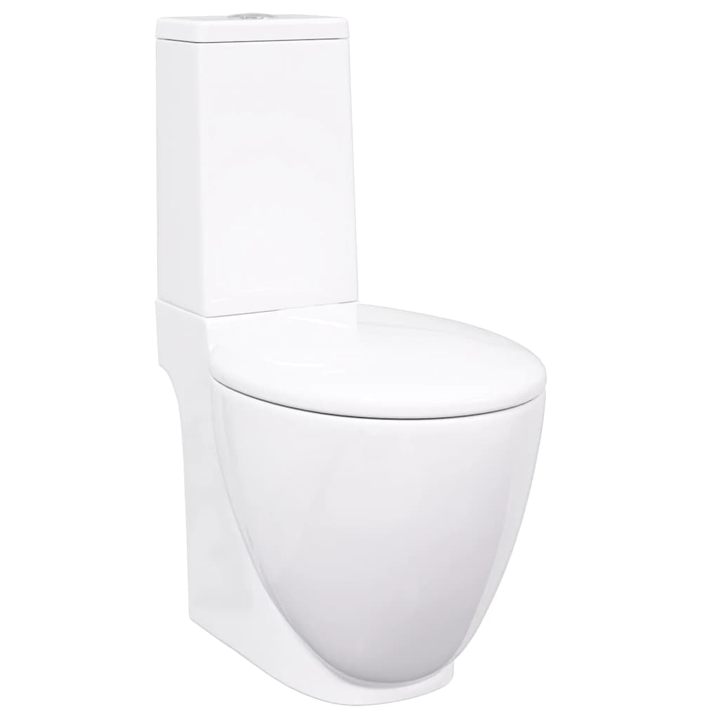 240376 vidaXL Ceramic Toilet Back Water Flow White