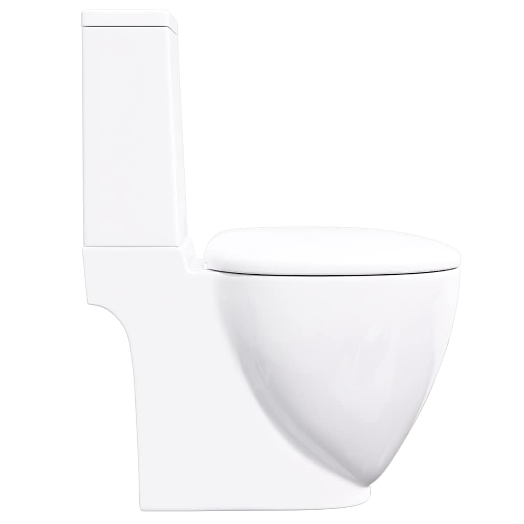 240376 vidaXL Ceramic Toilet Back Water Flow White