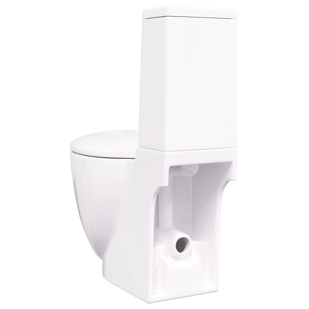 240376 vidaXL Ceramic Toilet Back Water Flow White