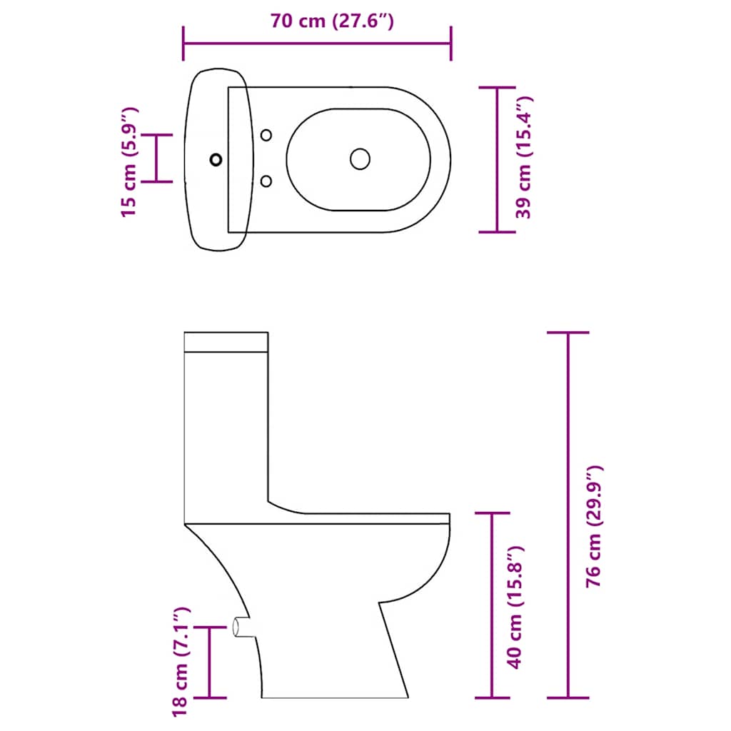 Toilet With Cistern White