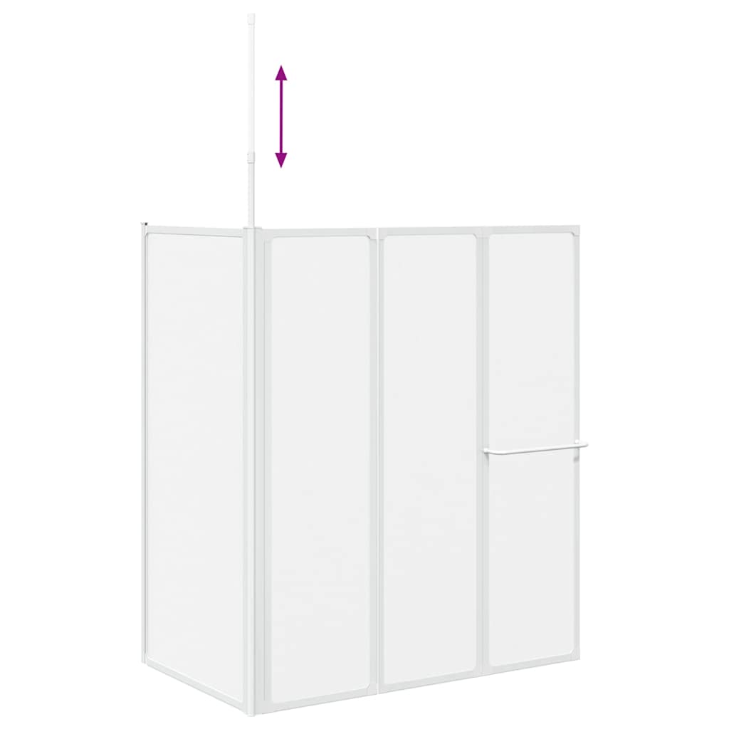 Shower Bath Screen Wall L Shape 70 x 120 x 137 cm 4 Panels Foldable