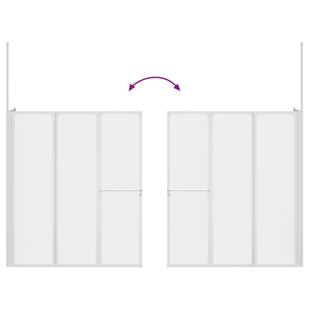 Shower Bath Screen Wall L Shape 70 x 120 x 137 cm 4 Panels Foldable