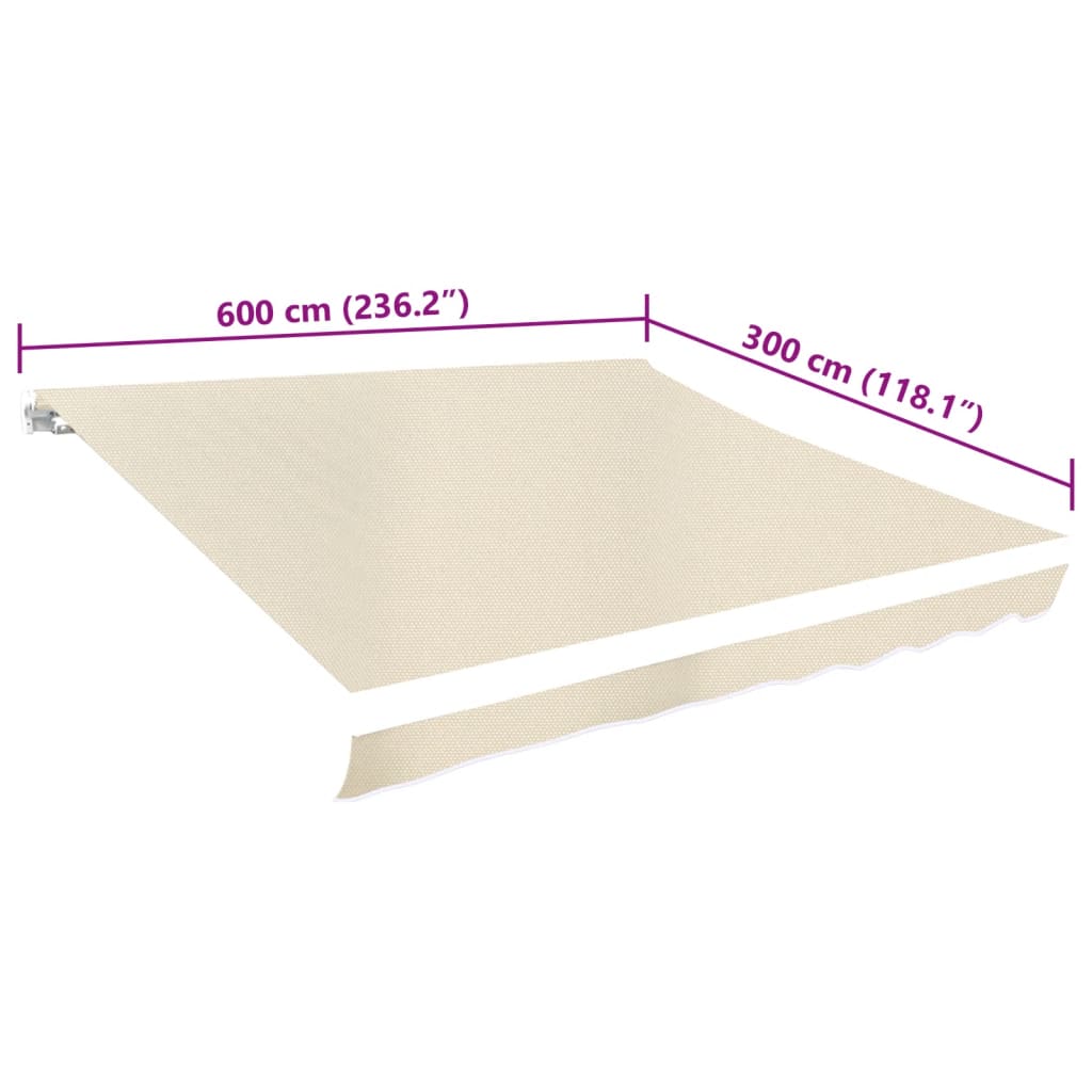 Awning Replacement Fabric Cream 580x295 cm Polyester