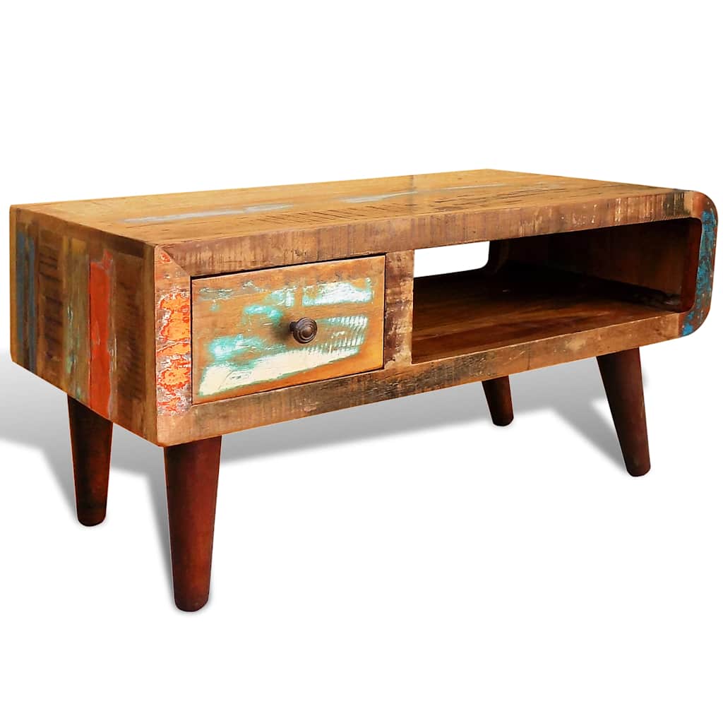 Coffee Table | Multicolour | Reclaimed solid wood | Small | Rectangular