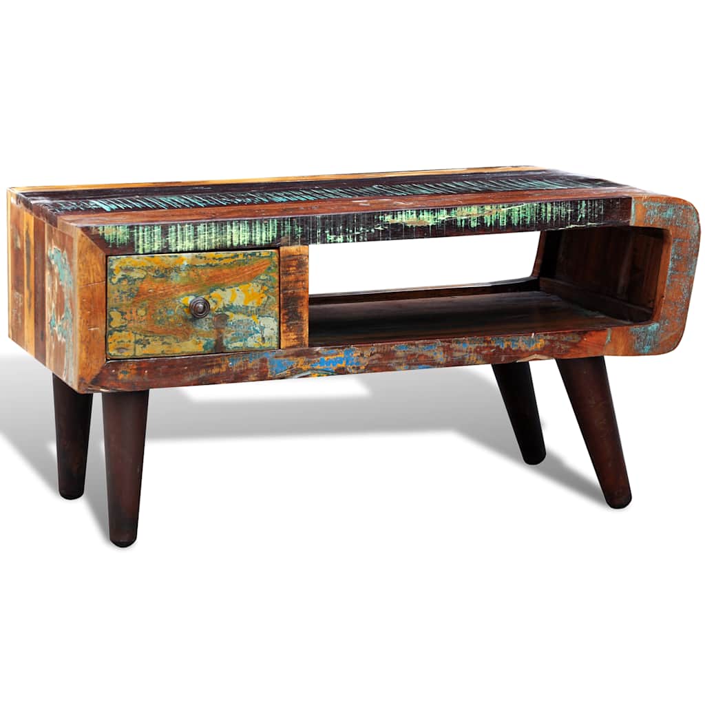 Coffee Table | Multicolour | Reclaimed solid wood | Small | Rectangular
