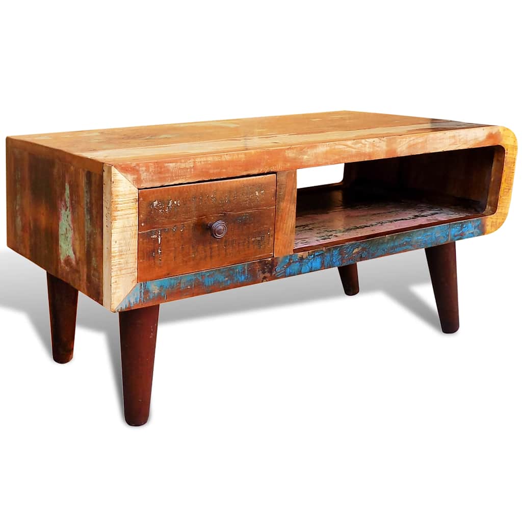 Coffee Table | Multicolour | Reclaimed solid wood | Small | Rectangular