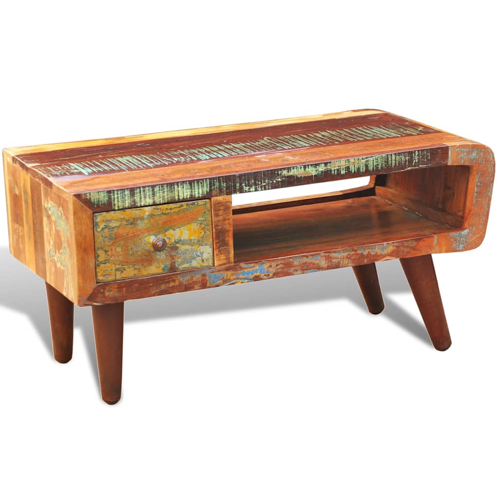 Coffee Table | Multicolour | Reclaimed solid wood | Small | Rectangular