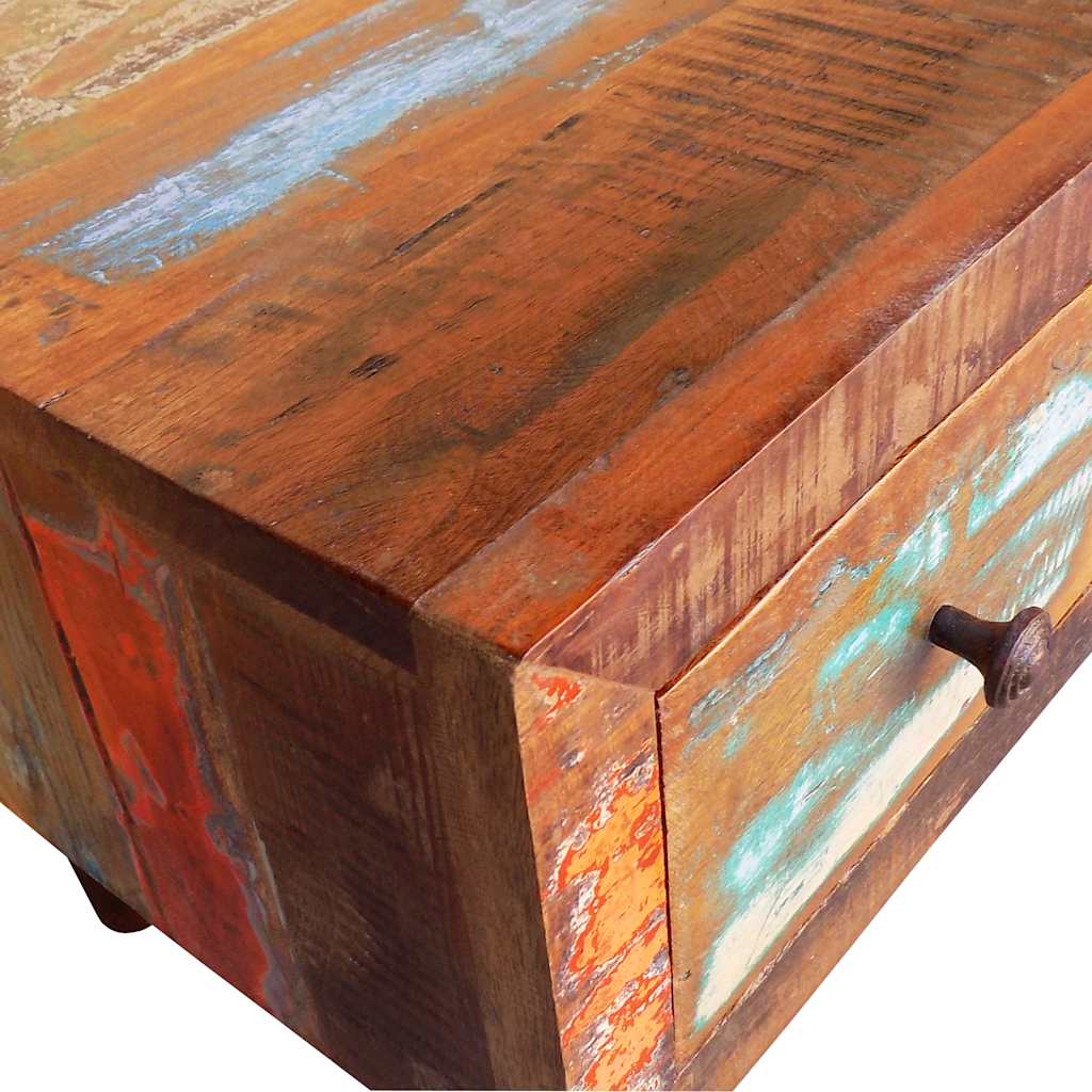 Coffee Table | Multicolour | Reclaimed solid wood | Small | Rectangular