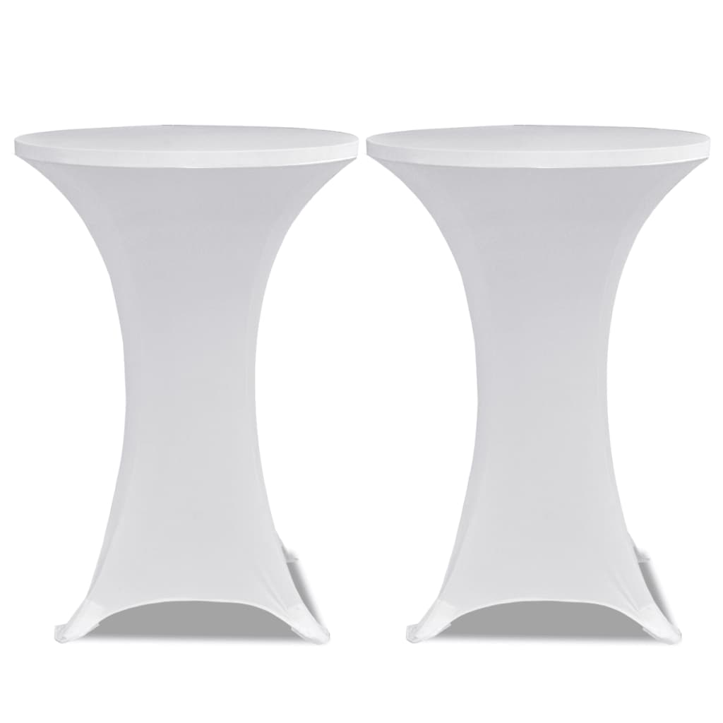 Table Cover | Set of 2 | White | Polyester 90%, Elastane 10% | Ø 60 cm