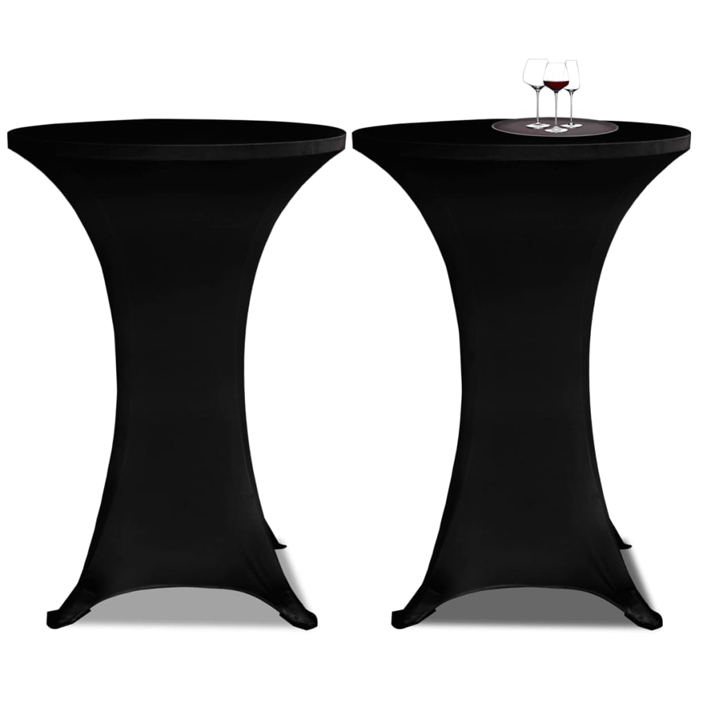 Table Cover | Set of 2 | Black | Polyester: 90%, Elastane: 10%