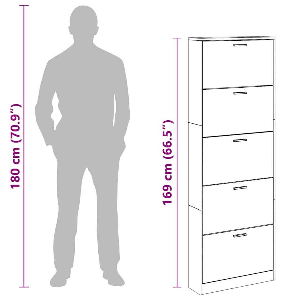 Shoe Cabinet | White | Engineered wood, plastic, aluminium alloy | Medium