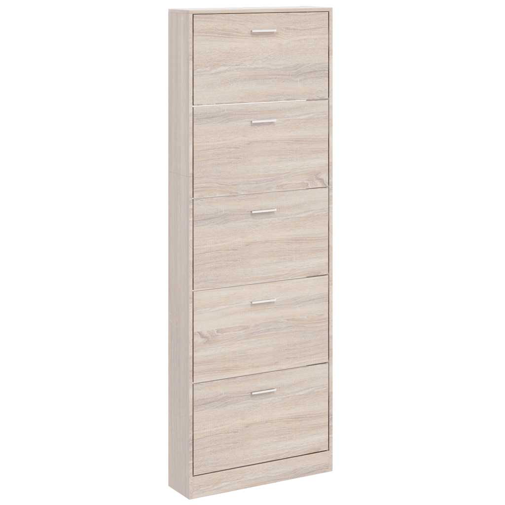Shoe Cabinet | Oak | Engineered wood | 59 x 17 x 169 cm | Shoe Cabinet