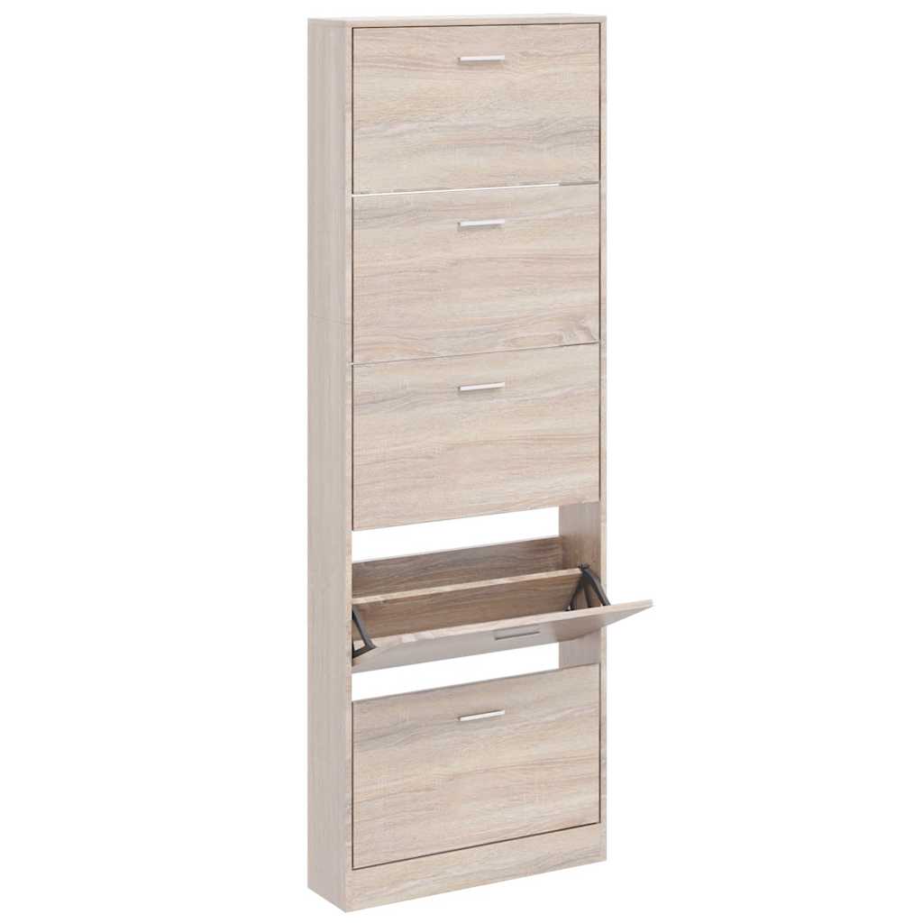 Shoe Cabinet | Oak | Engineered wood | 59 x 17 x 169 cm | Shoe Cabinet