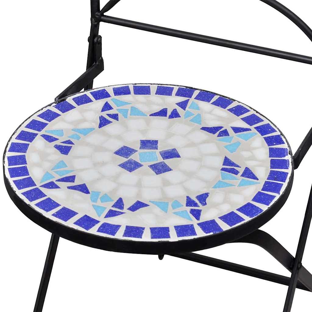 Folding Chairs 2 pcs Ceramic Blue and White
