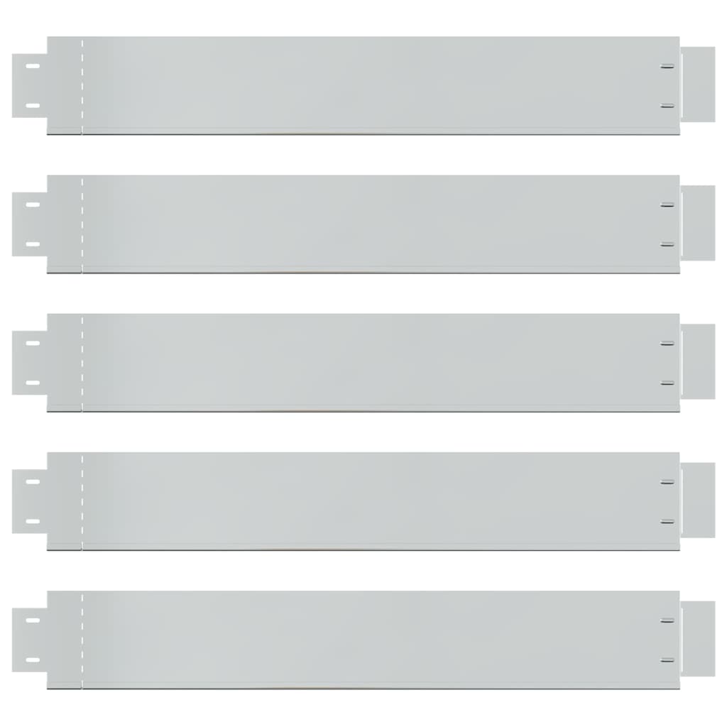 Lawn Edgings 5 pcs 100 x 14 cm Galvanised Steel Silver