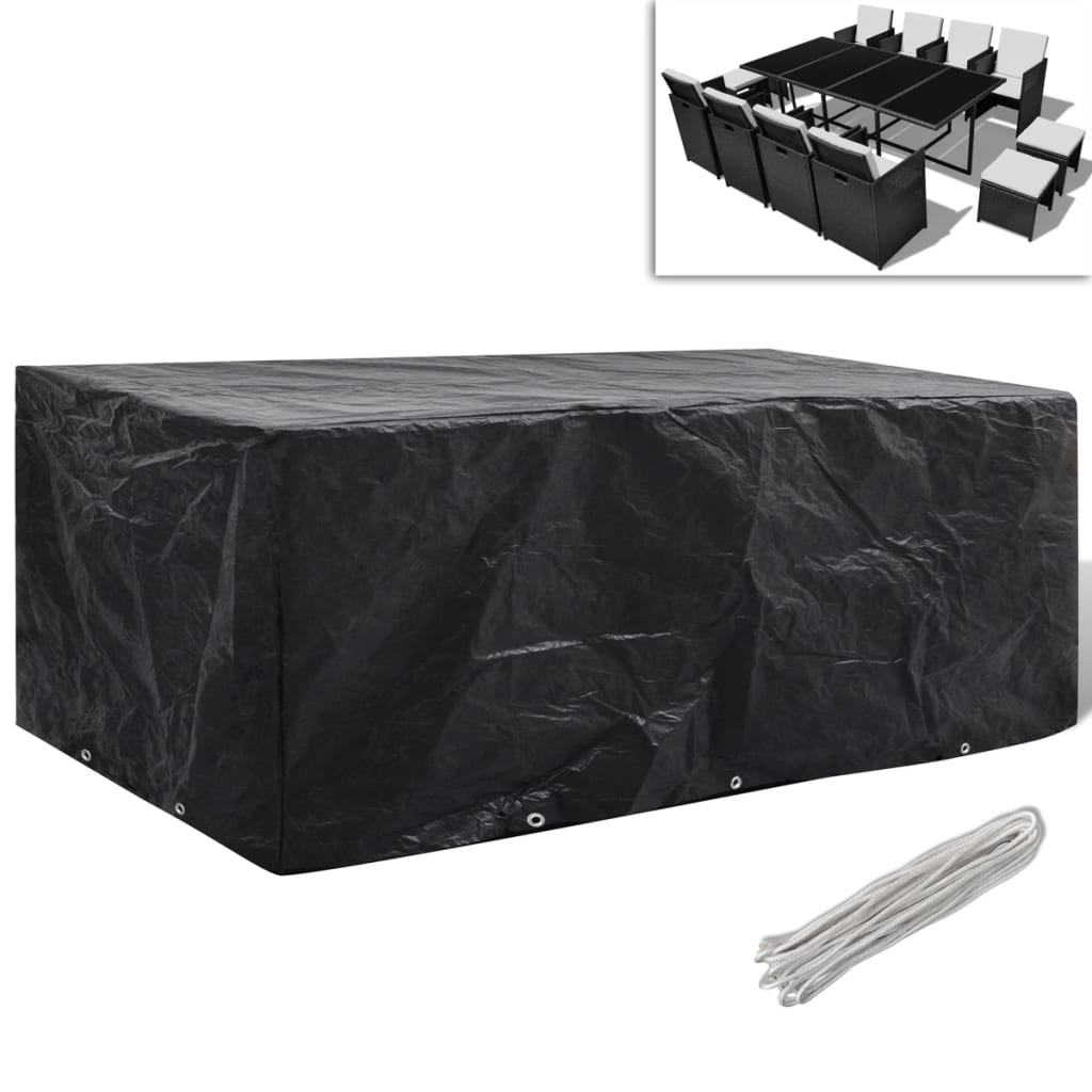 Garden Furniture Cover | Black | Polyethylene | 229 x 113 x 73 cm