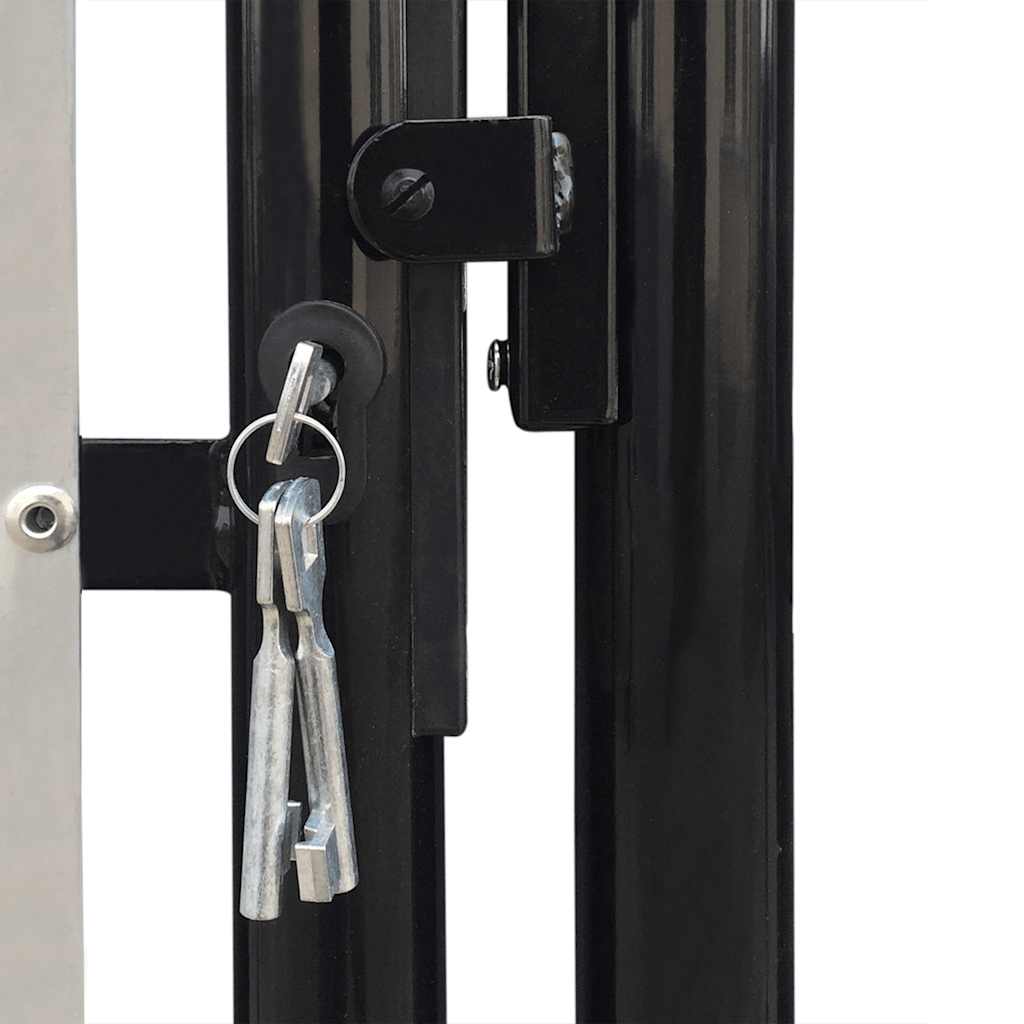 Black Single Door Fence Gate 300x150 cm