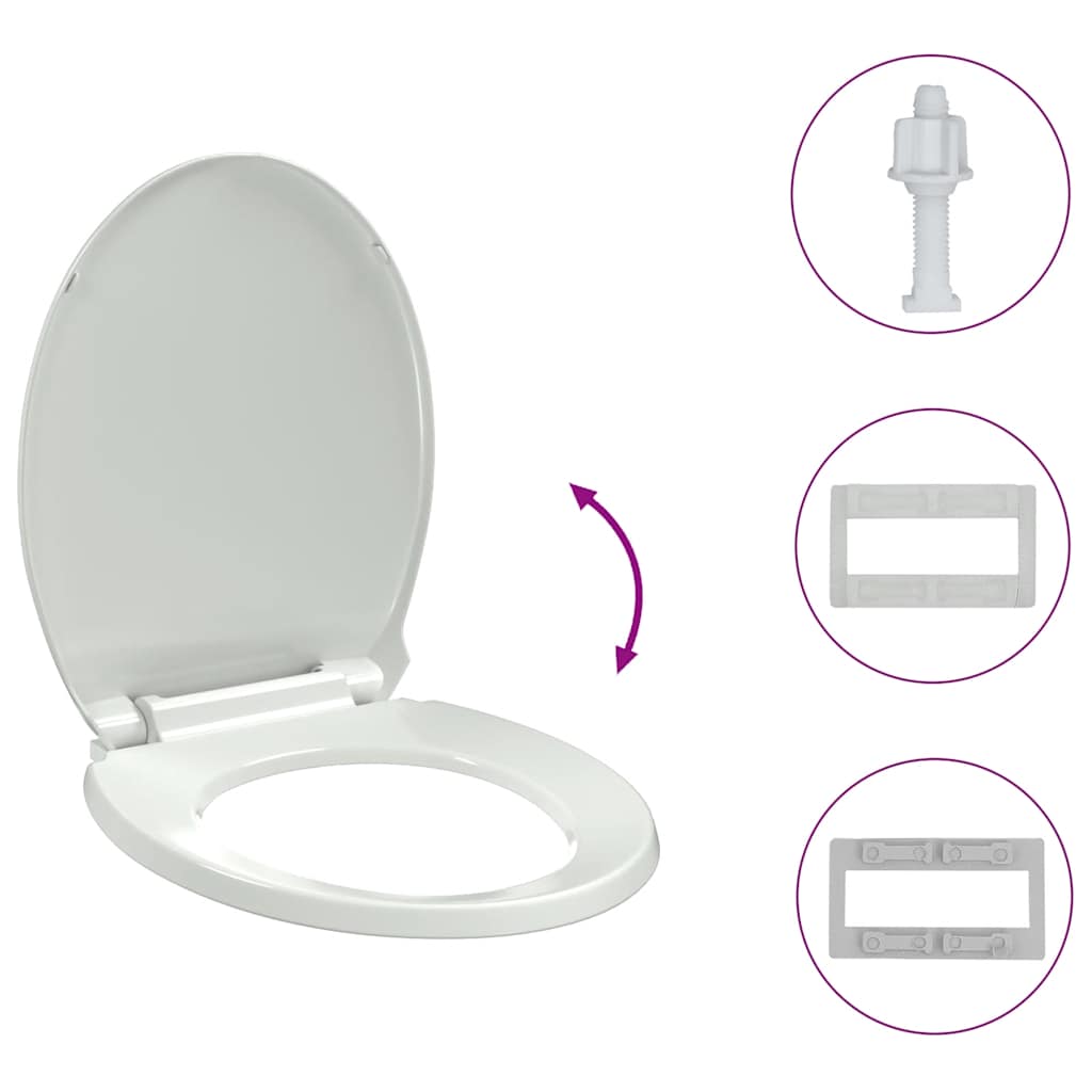 Soft-close Toilet Seat White Oval