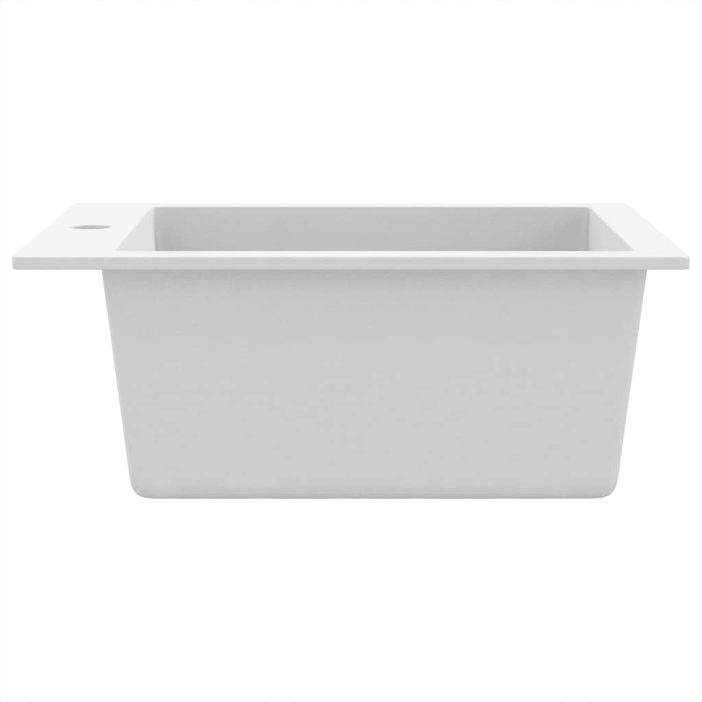 Overmount Kitchen Sink Single Basin Granite White