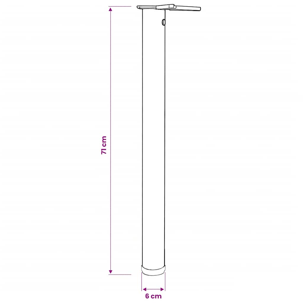 4 Height Adjustable Table Legs Brushed Nickel 710 mm