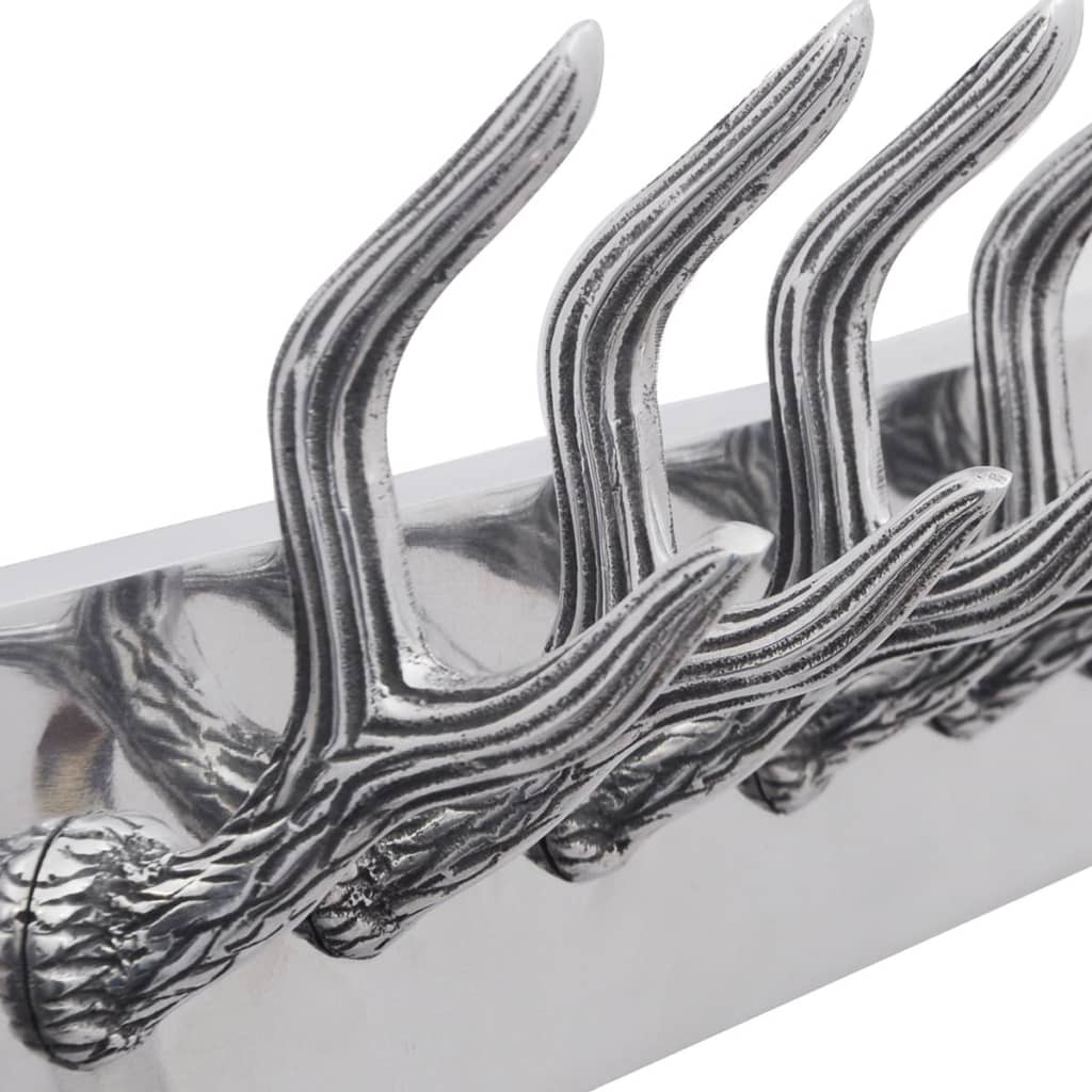 Coat Rack | Silver | Aluminium | Compact |  Decorative Inlays