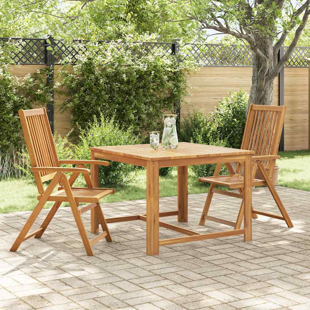Folding Chairs 2 pcs Solid Acacia Wood Brown
