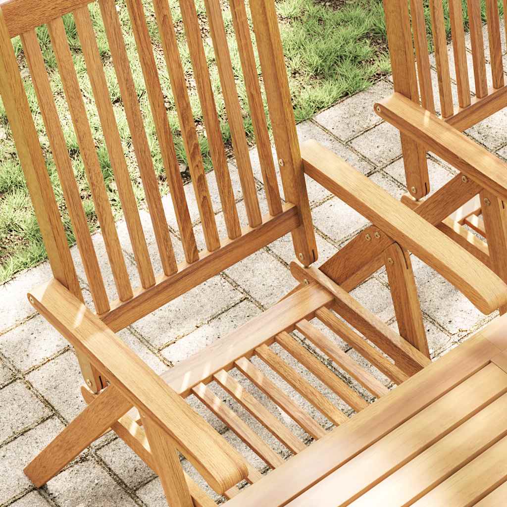 Folding Chairs 2 pcs Solid Acacia Wood Brown