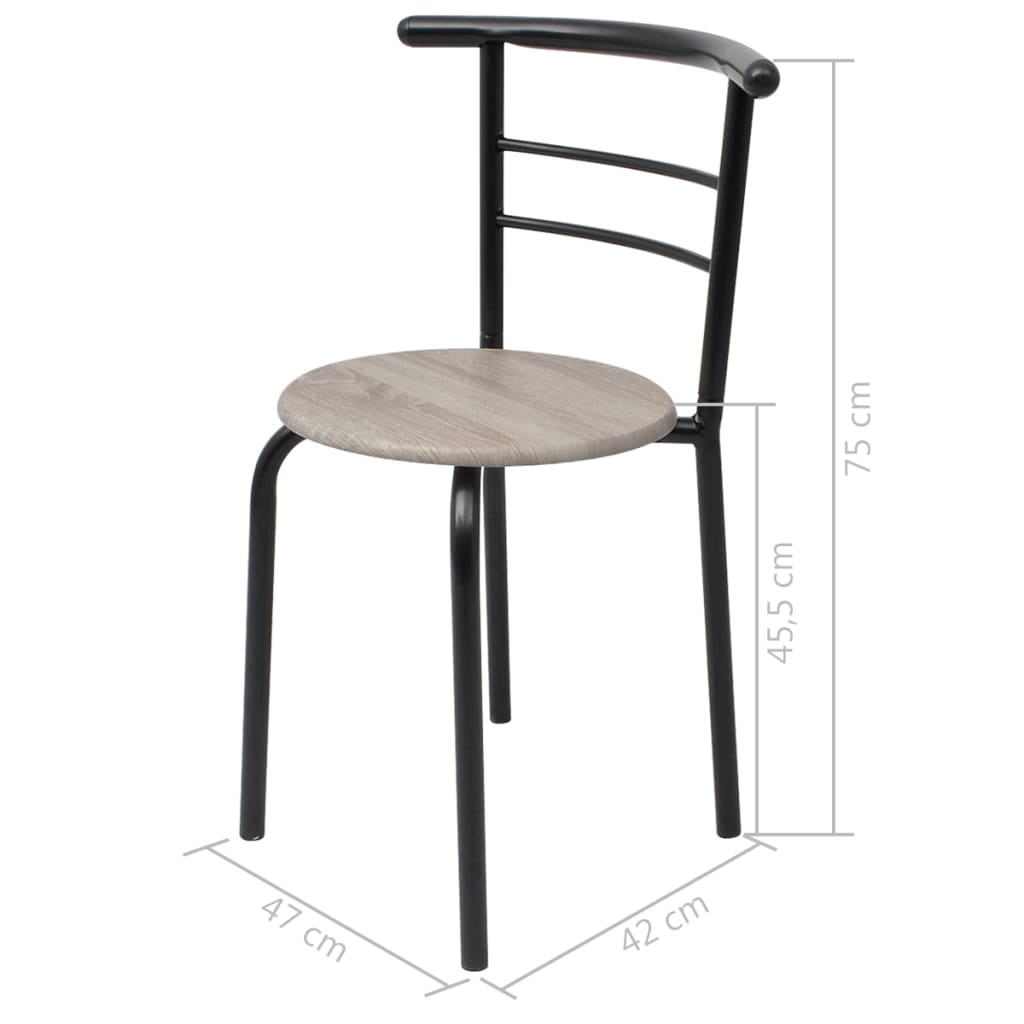 Dining Set | Black | MDF, Iron | Medium | Sleek | Breakfast Bar Set