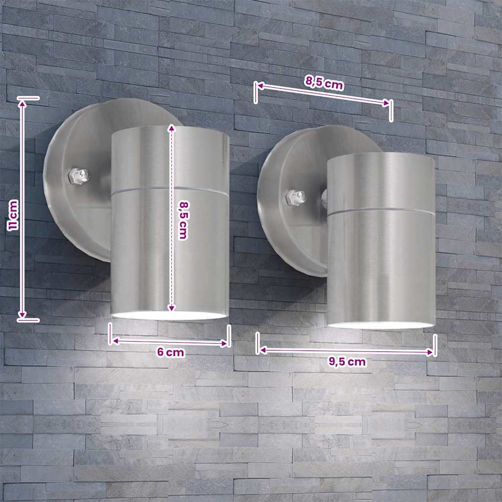 Outdoor LED Wall Lights 2 pcs Stainless Steel Downwards