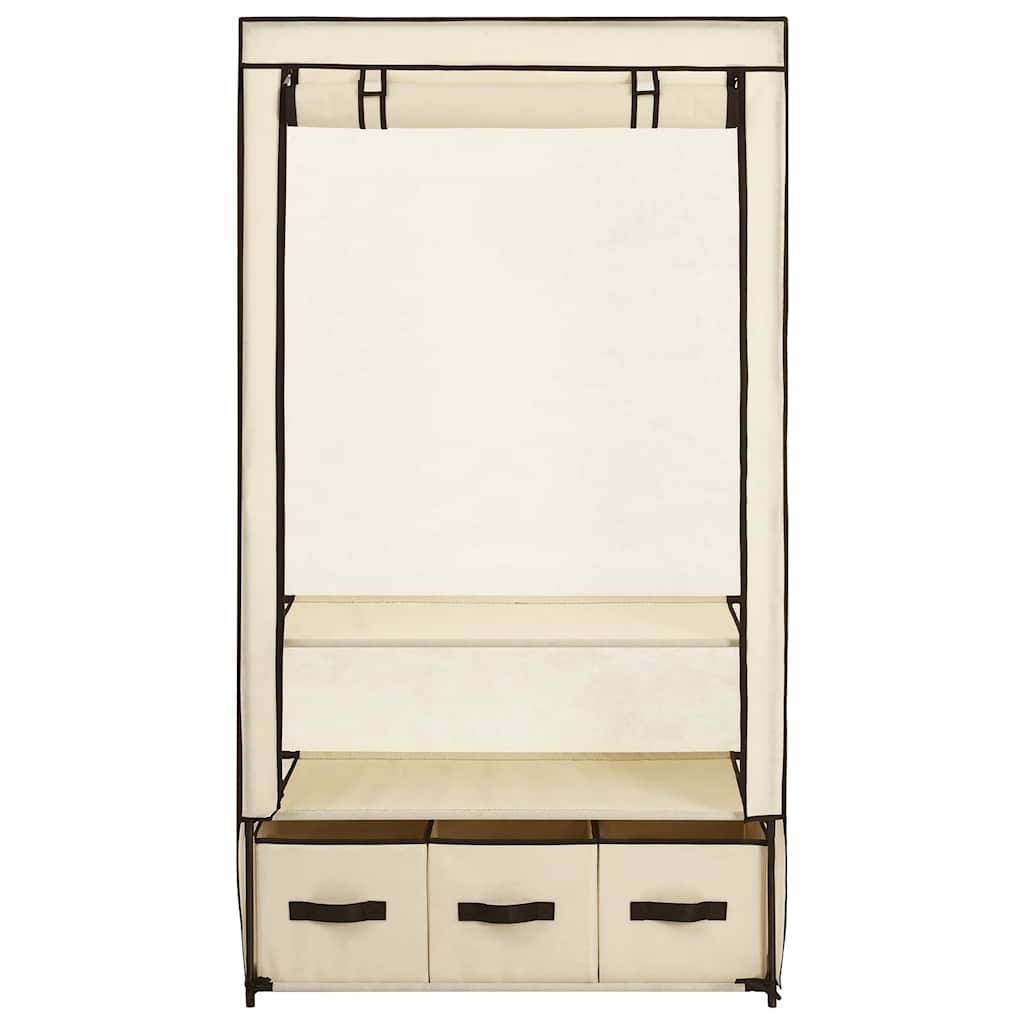 Wardrobe Cream 87x49x159 cm Fabric