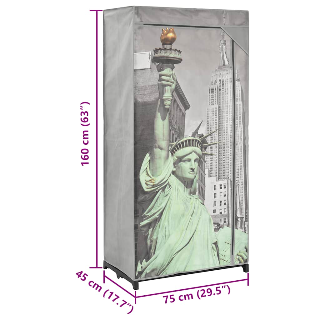 Wardrobe New York 75x45x160 cm Fabric