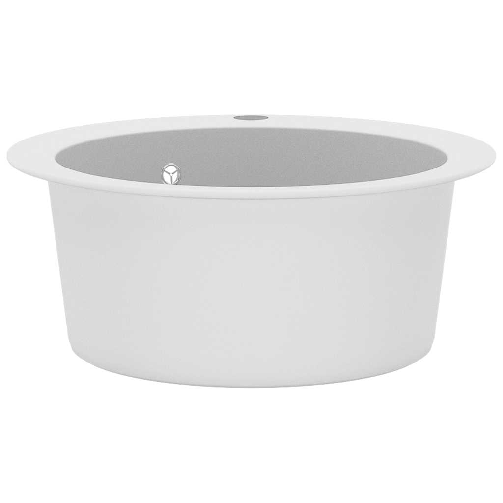 Granite Kitchen Sink Single Basin Round White