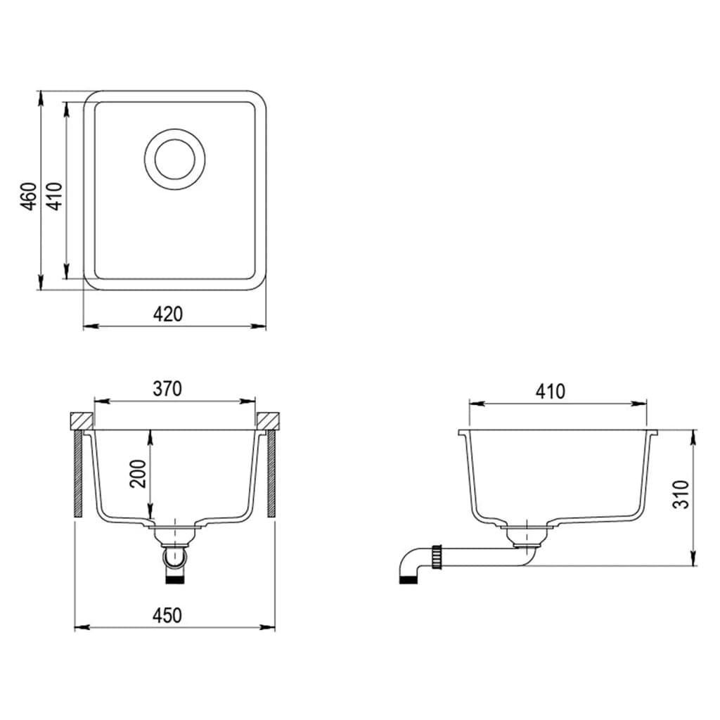 Granite Kitchen Sink Single Basin Beige