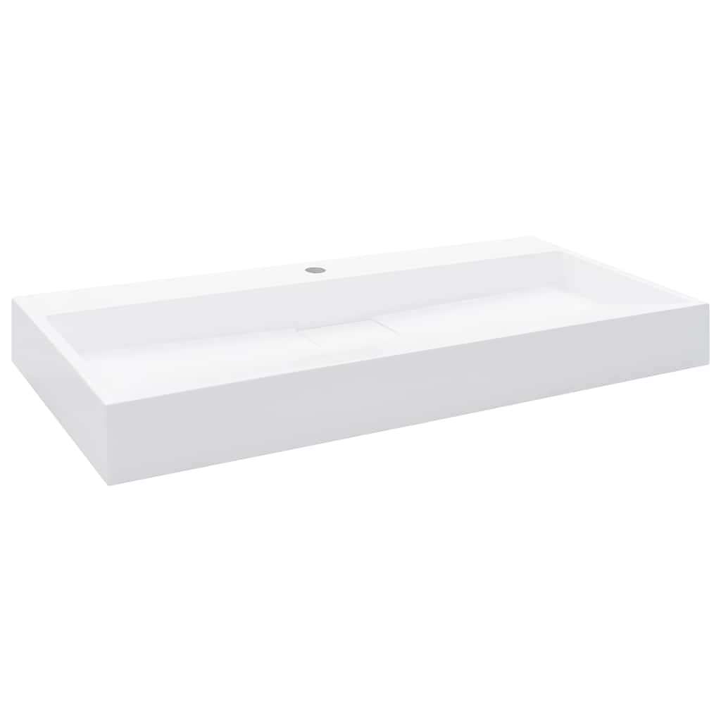 144066 vidaXL Wash Basin 100x46x11 cm Mineral Cast/Marble Cast White