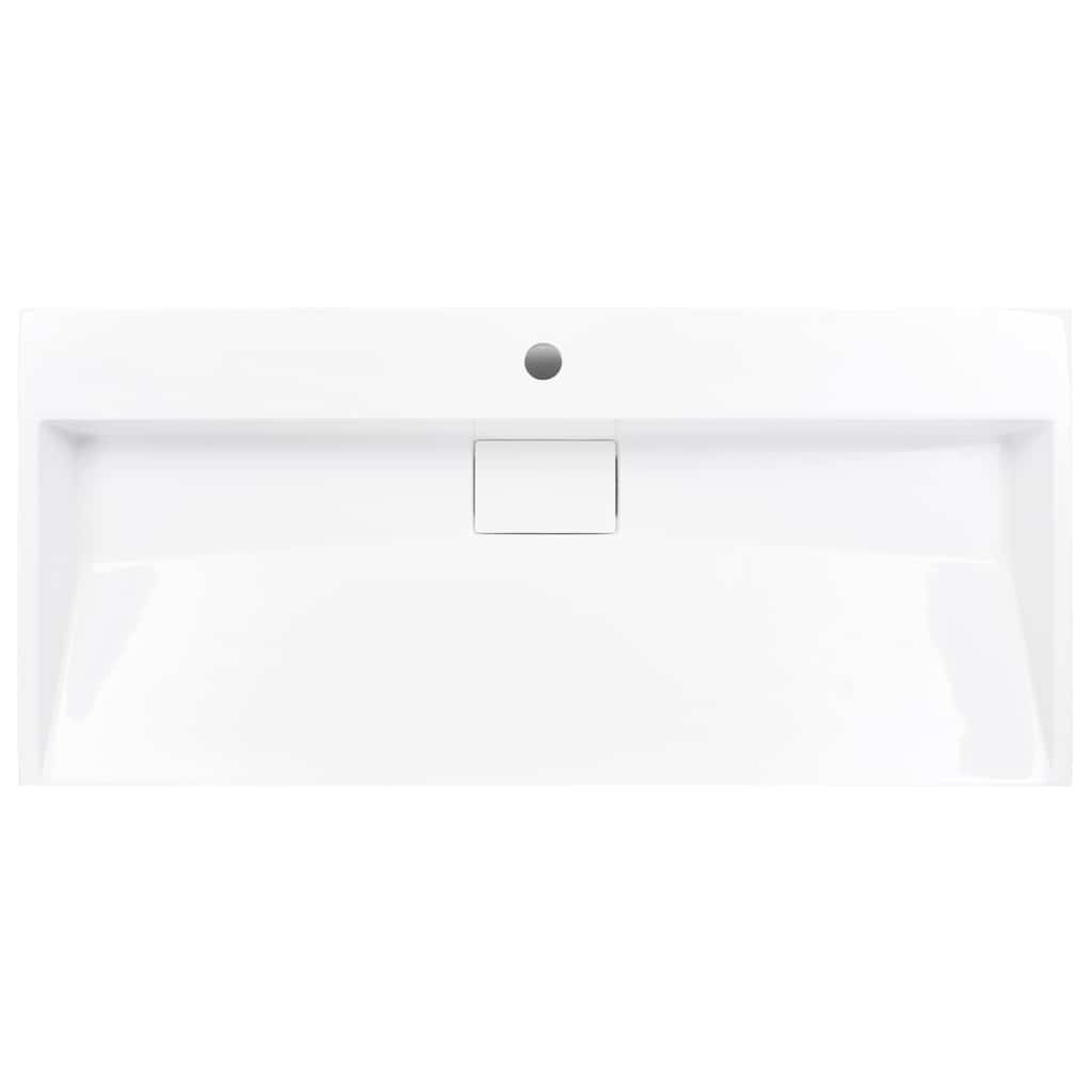 144066 vidaXL Wash Basin 100x46x11 cm Mineral Cast/Marble Cast White