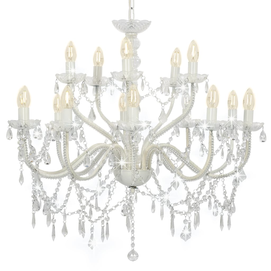 Chandelier | White (frame) + Transparent (beads)