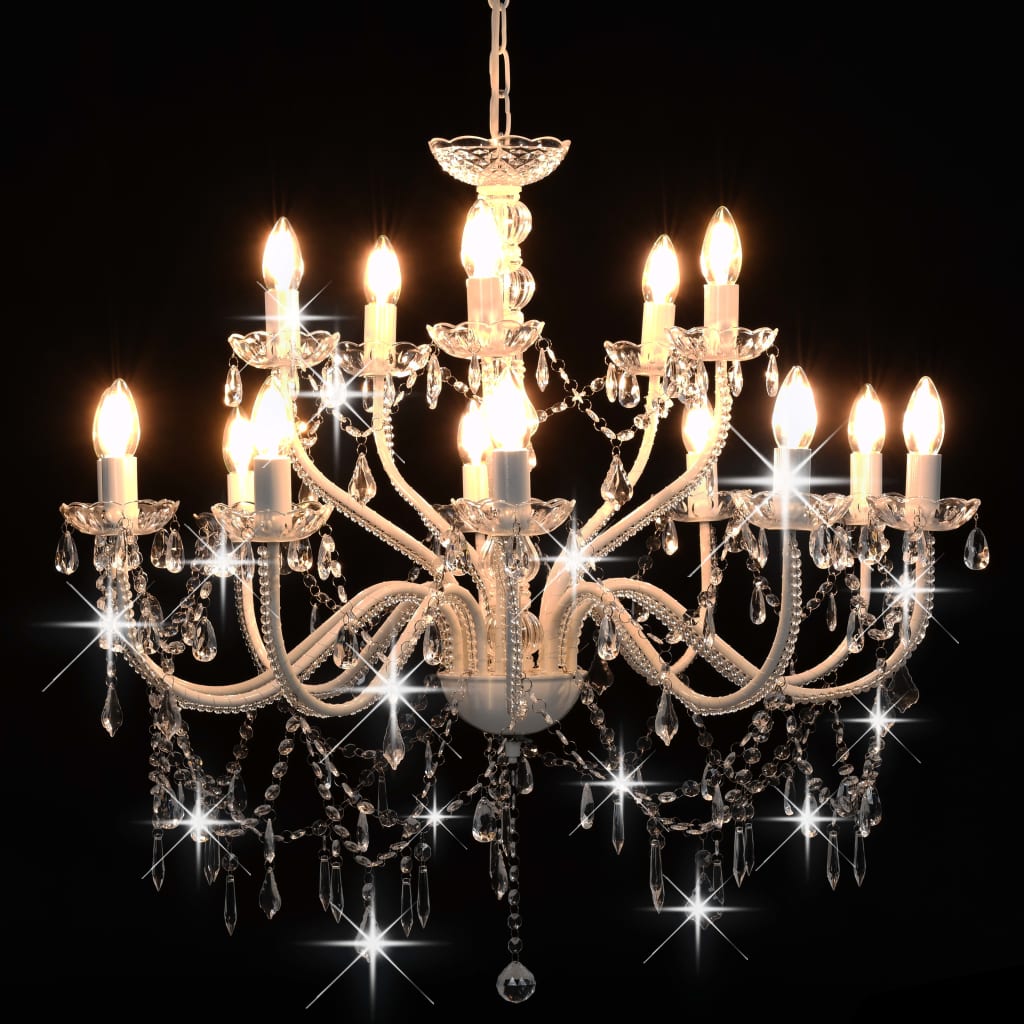 Chandelier | White (frame) + Transparent (beads)