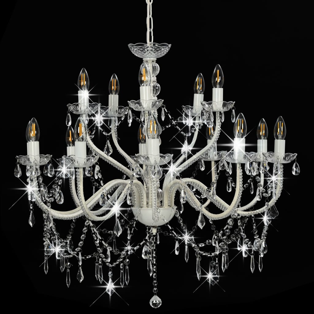 Chandelier | White (frame) + Transparent (beads)