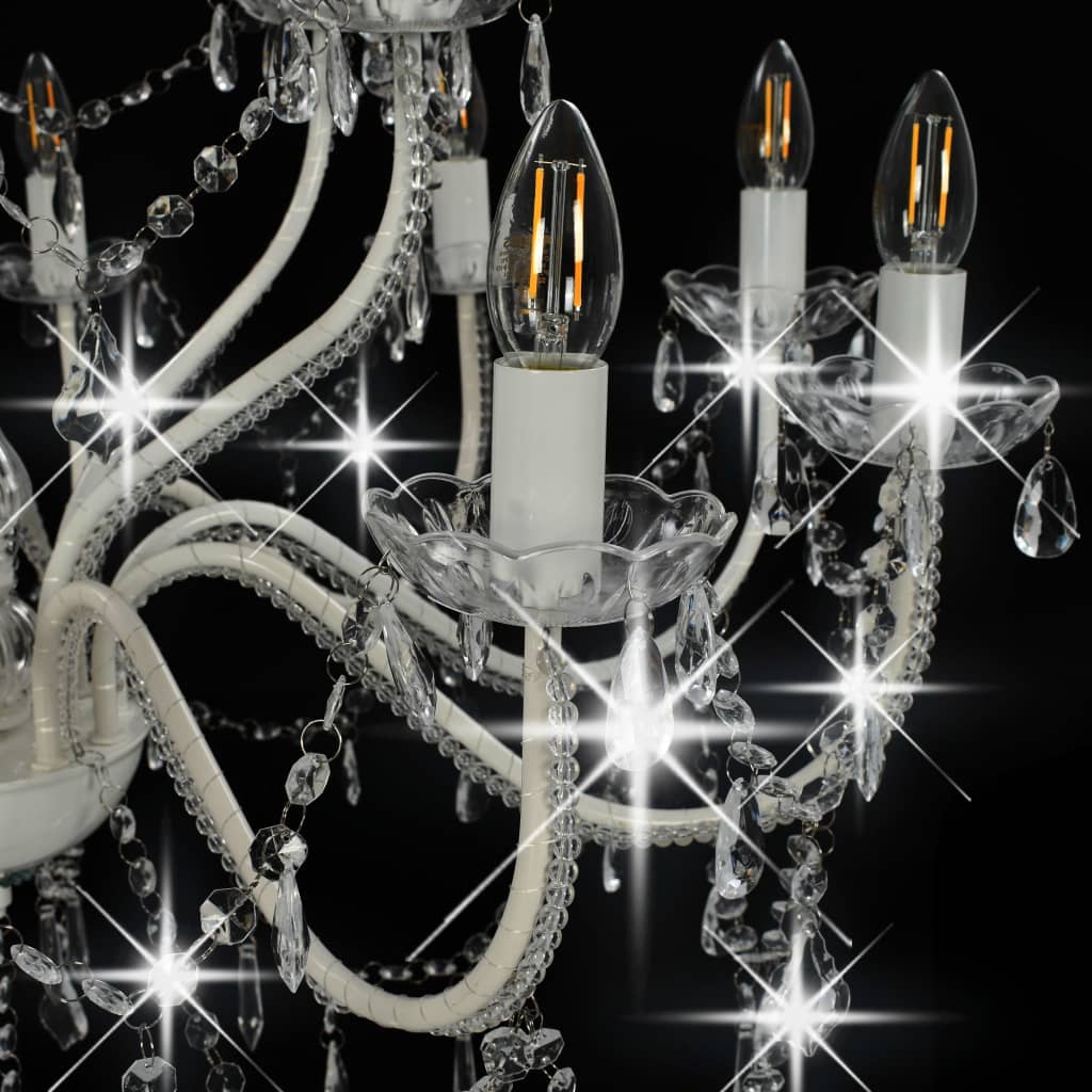 Chandelier | White (frame) + Transparent (beads)
