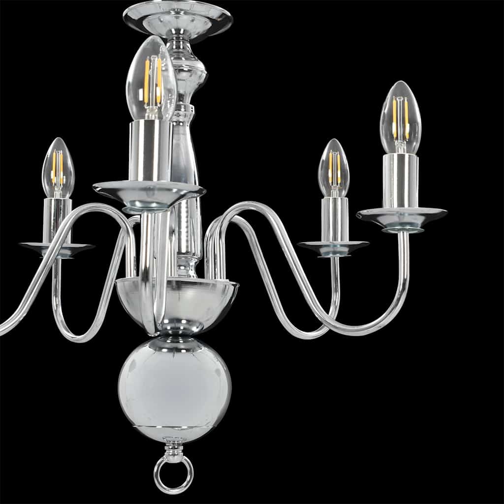 Chandelier Silver 5 x E14 Bulbs