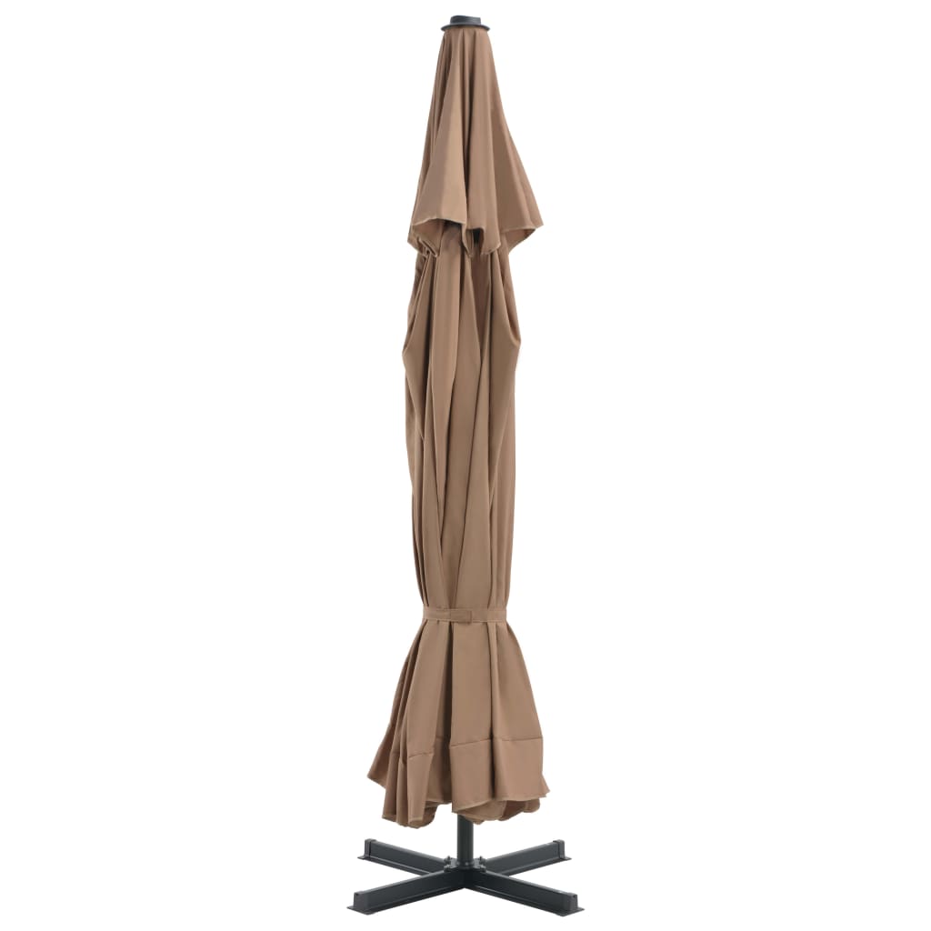 Garden Parasol | Taupe, Black | Aluminium, Steel, Plastic | Large