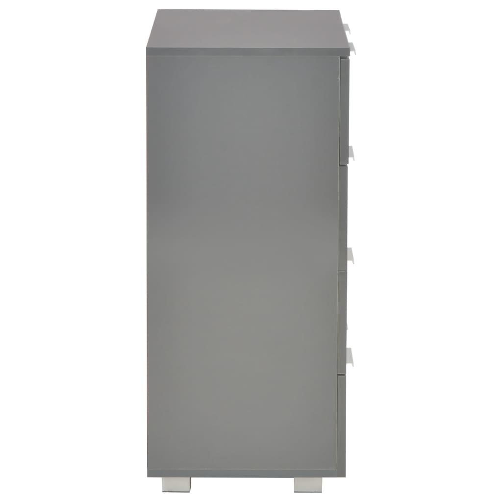 Sideboard | High Gloss Grey | Engineered wood | Medium | Sideboard