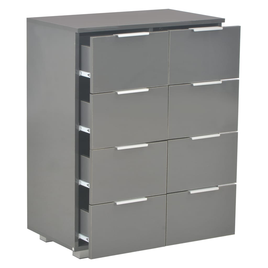 Sideboard | High Gloss Grey | Engineered wood | Medium | Sideboard